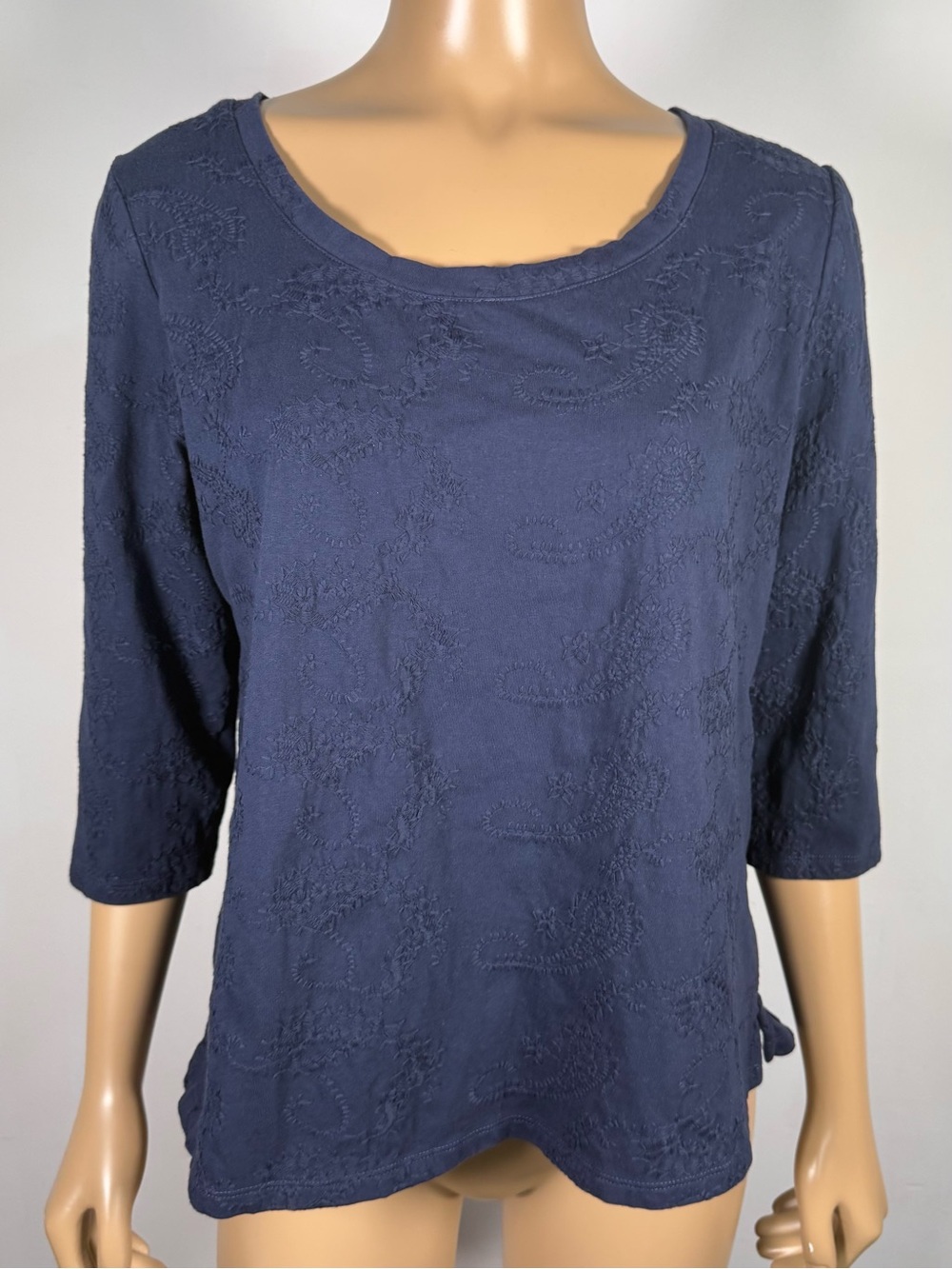 Soft Surroundings Women’s Size Large 100% Cotton Embroidered Top